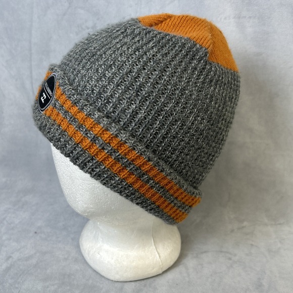 Billabong Knit Beanie Skate Surf Biker Punk Gotcha Rusty OP 90s Y2K Gray Orange - Picture 8 of 10